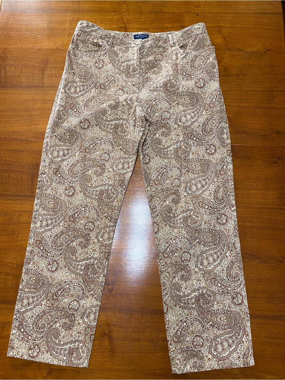 Ann Taylor Brown Paisley Straight Leg Jeans